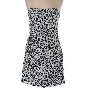 Strapless animal print dress